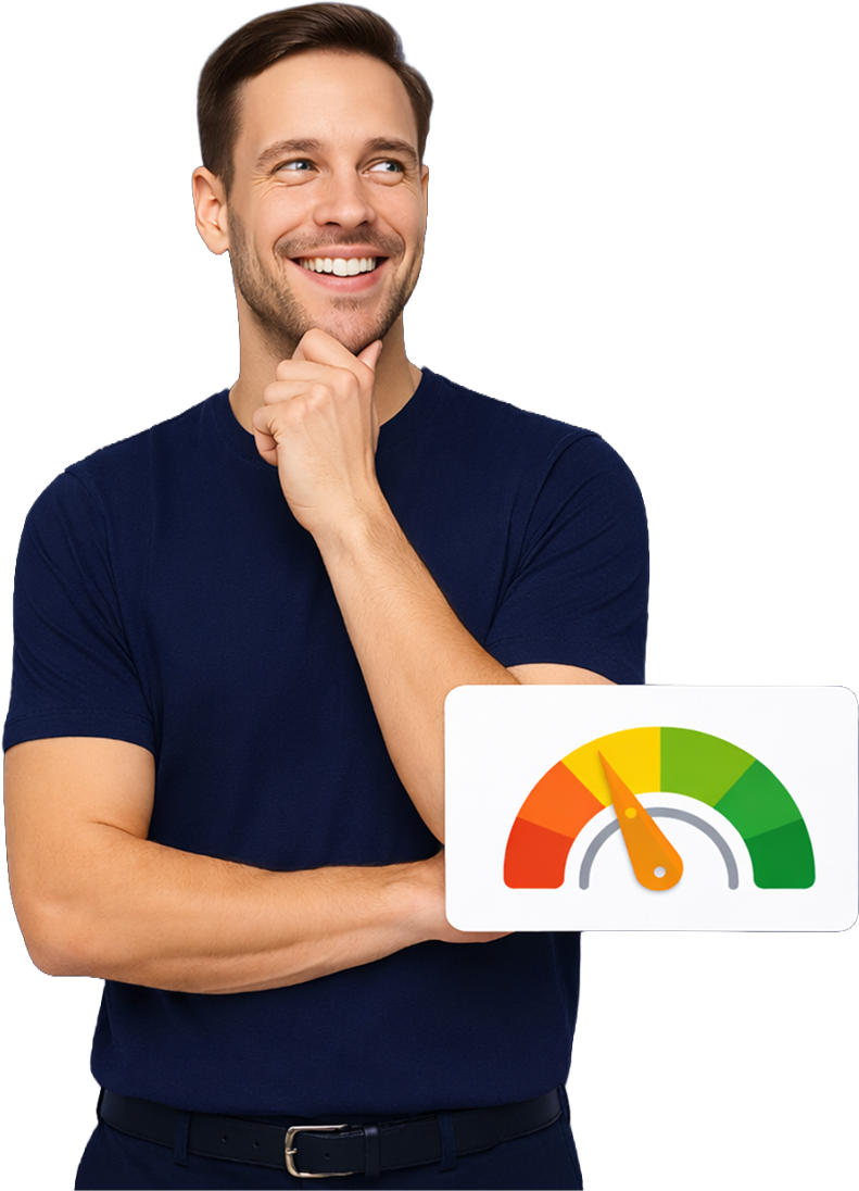 Thoughtful man - considering a bad credit loan with JJ Home Credit